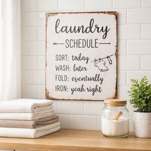 Metal Laundry Wall Sign. New